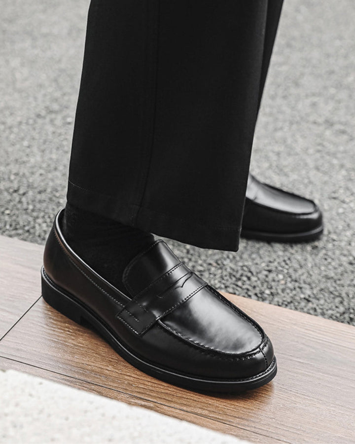 Leather Black Penny Loafers
