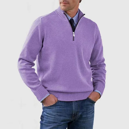 Anthony | Men's Elegant Mid-Zip Sweater