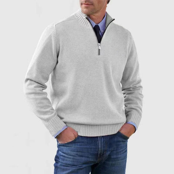 Anthony | Men's Elegant Mid-Zip Sweater