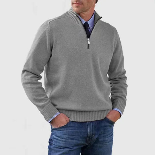 Anthony | Men's Elegant Mid-Zip Sweater