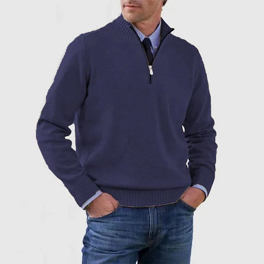 Anthony | Men's Elegant Mid-Zip Sweater