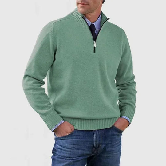 Anthony | Men's Elegant Mid-Zip Sweater