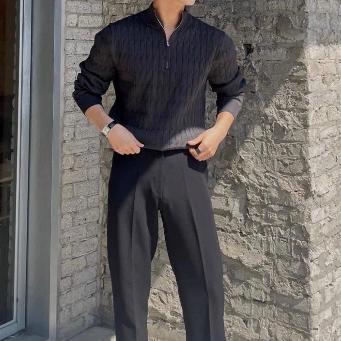 George l Half-Zip Cable Knit Sweater