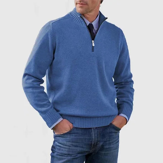 Anthony | Men's Elegant Mid-Zip Sweater