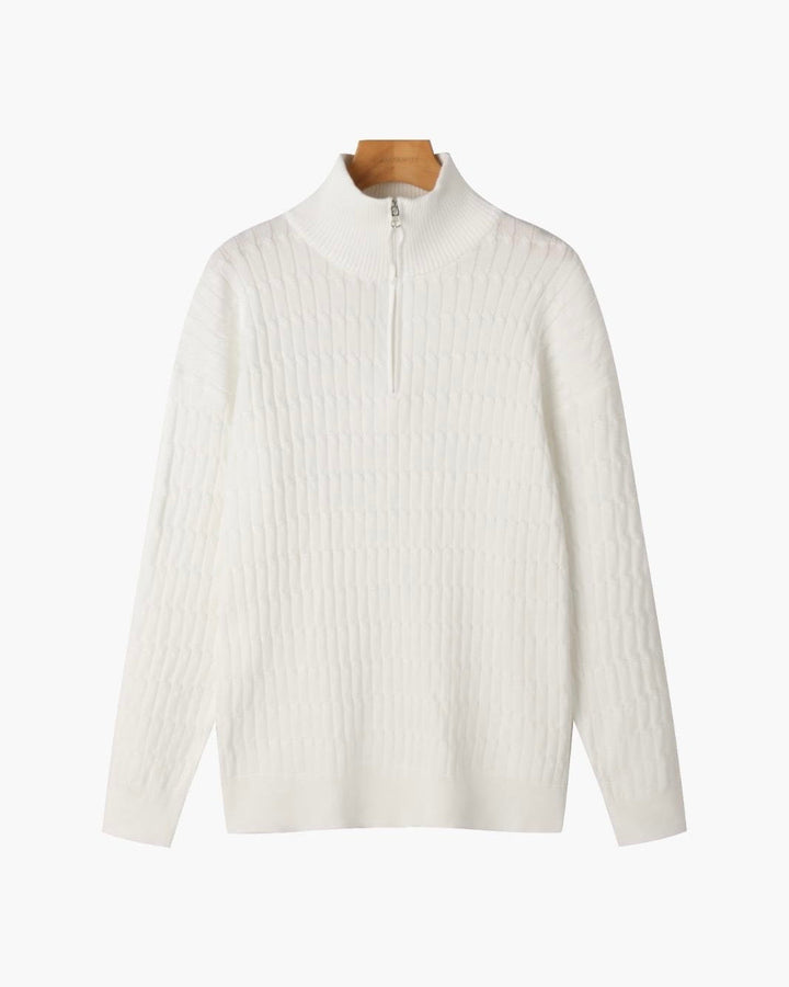 George l Half-Zip Cable Knit Sweater