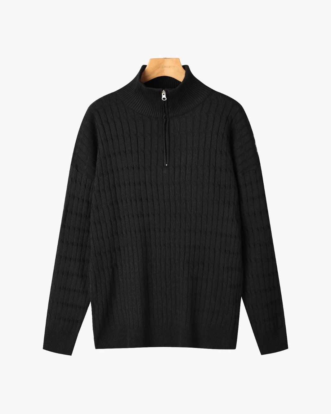 George l Half-Zip Cable Knit Sweater