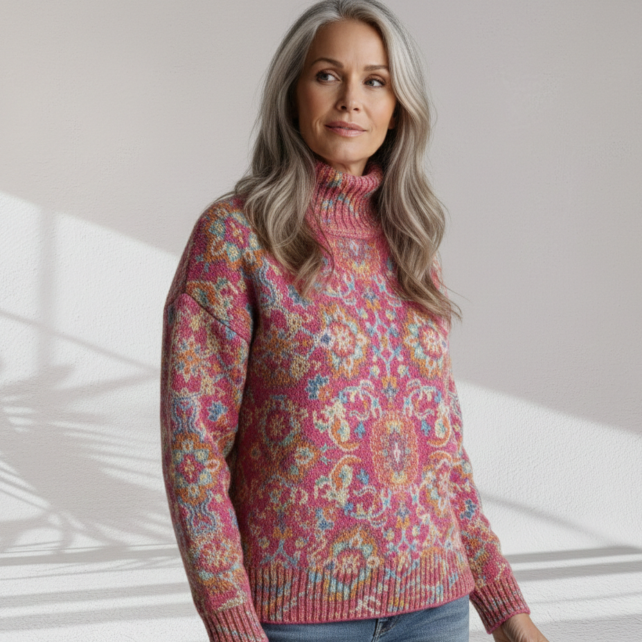 Annabelle | Floral Turtleneck