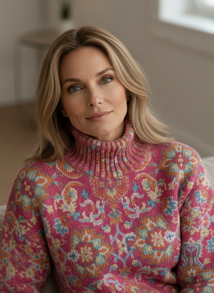 Annabelle | Floral Turtleneck