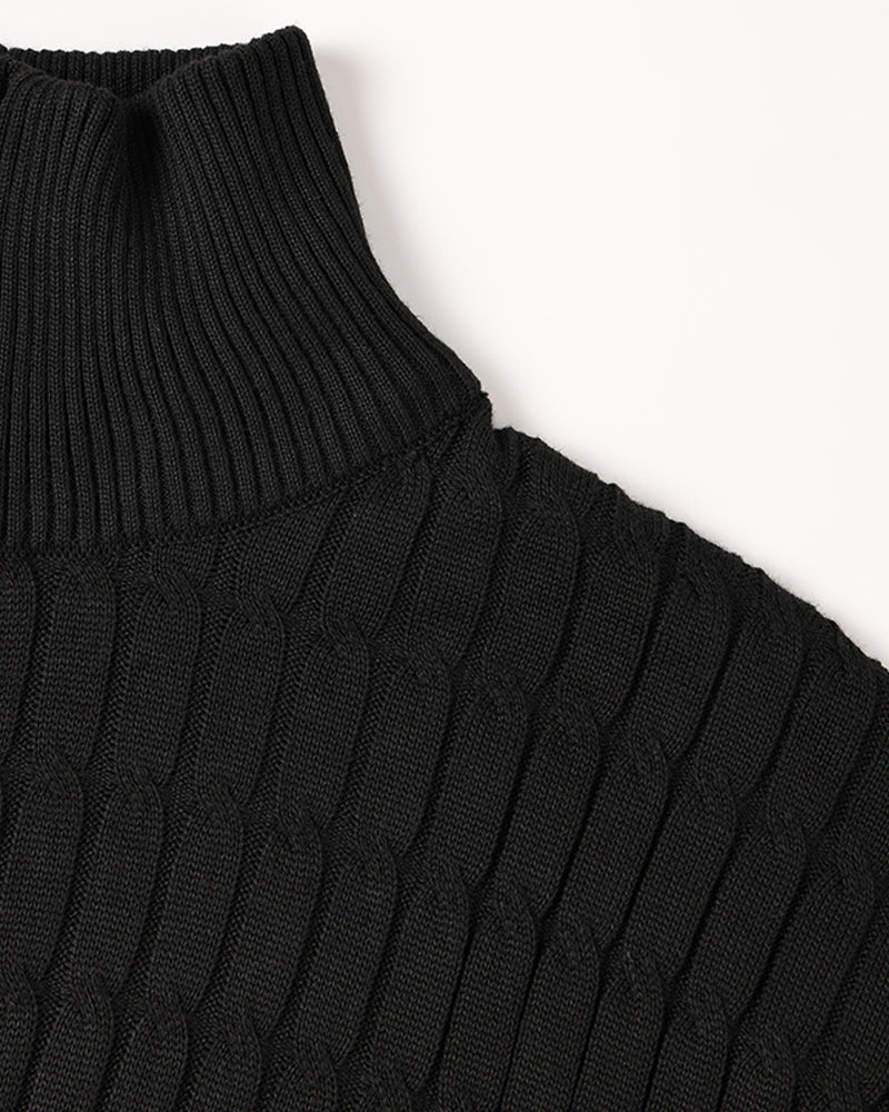 George l Half-Zip Cable Knit Sweater