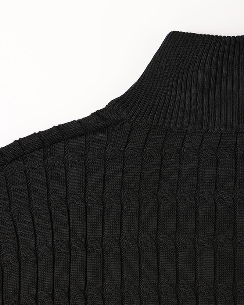 George l Half-Zip Cable Knit Sweater