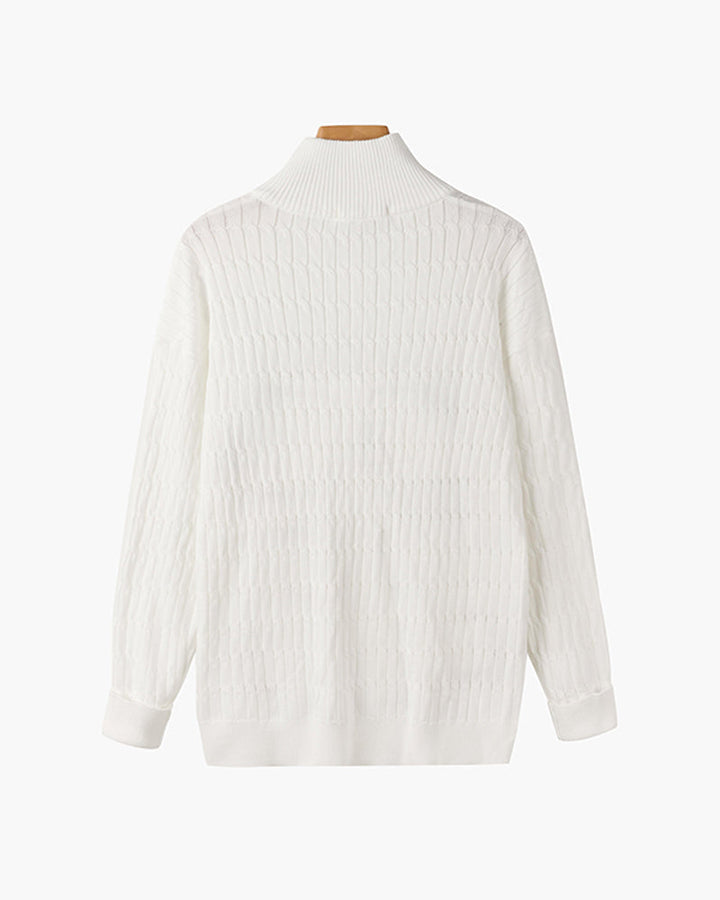George l Half-Zip Cable Knit Sweater