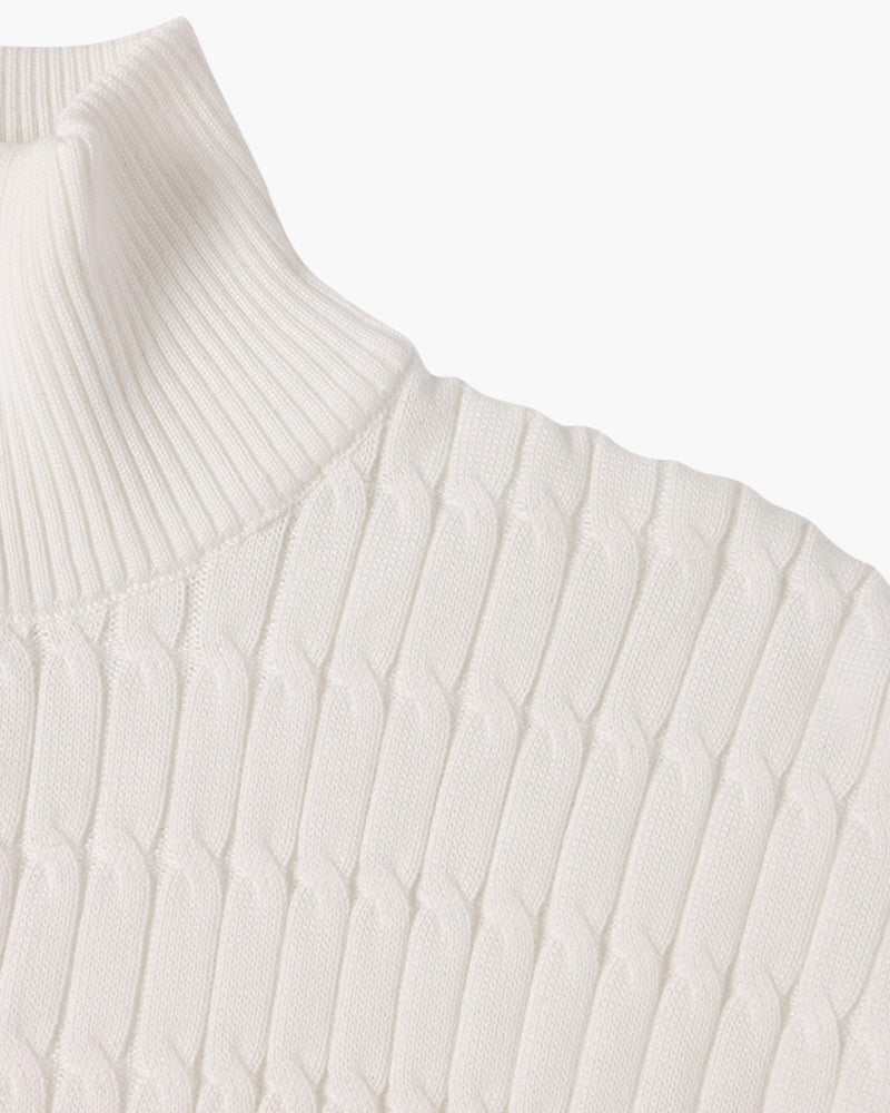 George l Half-Zip Cable Knit Sweater