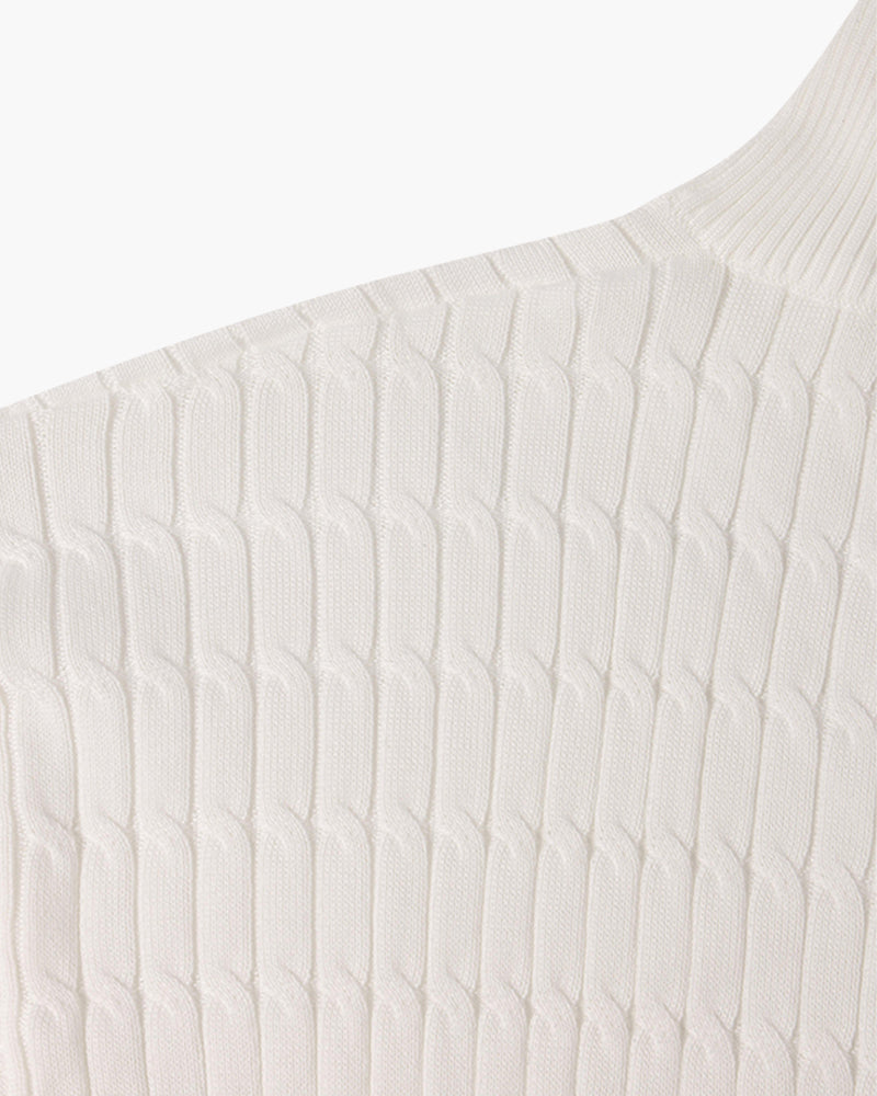 George l Half-Zip Cable Knit Sweater