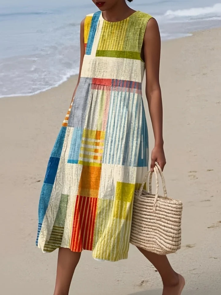 Elena | Elegant Art Midi Dress