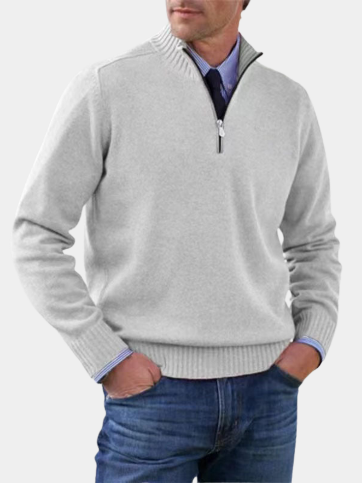 Anthony | Men's Elegant Mid-Zip Sweater