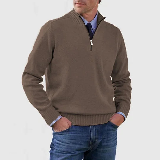 Anthony | Men's Elegant Mid-Zip Sweater