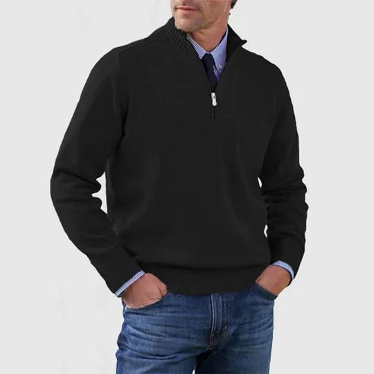 Anthony | Men's Elegant Mid-Zip Sweater